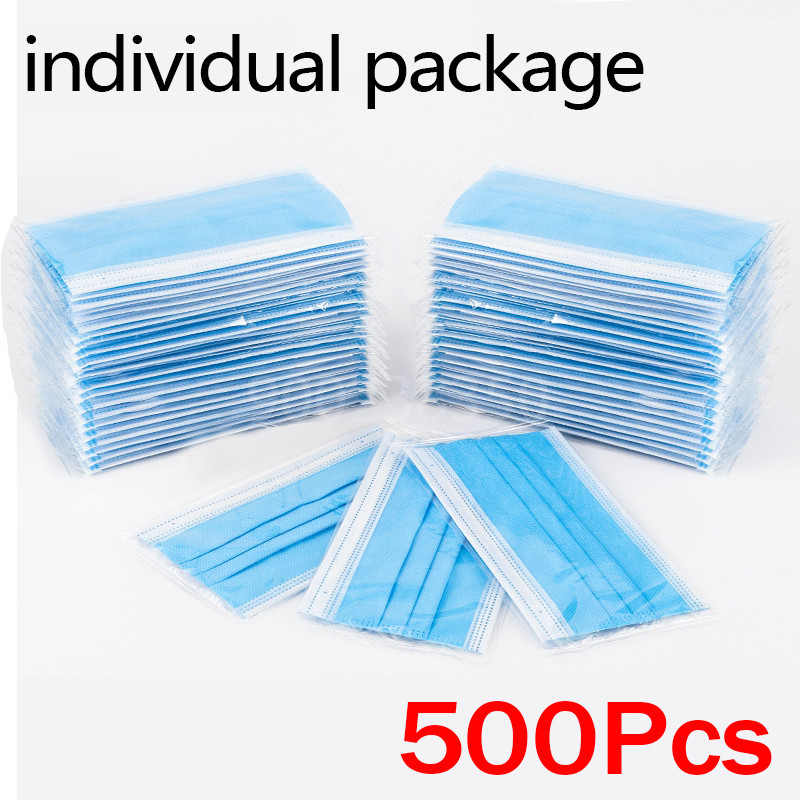 Disposable Mask Blue - 10-500 unidades de mascarillas desechables para